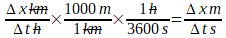 Conversion km/h -> m/s