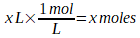 Conversion L à moles